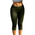 thumbnail image 2 of Asgosdo Women's Capris Pants High Waisted Solid Color Side Slit Slim Fit Stretchy Casual Yoga Trousers, 2 of 5