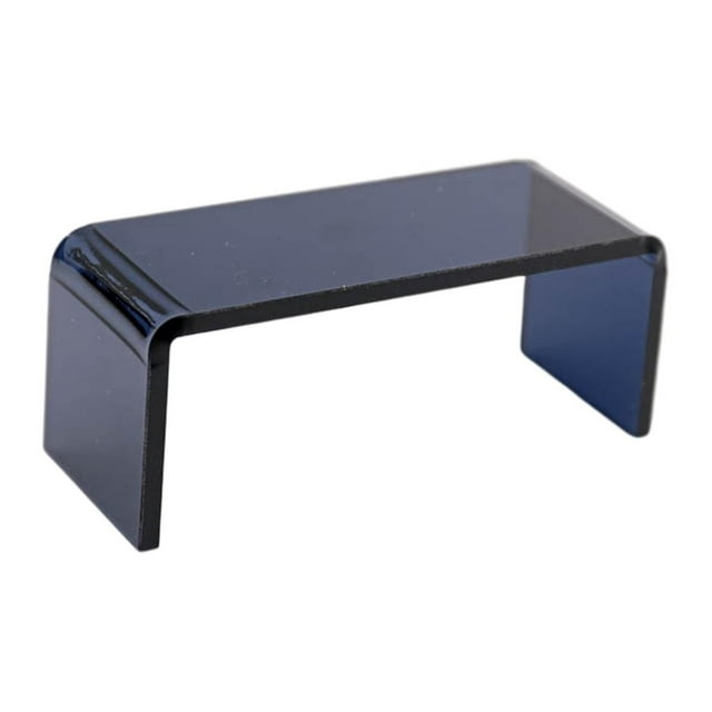1/12 Transparent Tea Coffee Table Miniature Bedroom Craft Decor Black