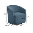 thumbnail image 3 of Comfort Pointe Amhurst Blue Fabric Swivel Barrel Accent Chair, 3 of 16