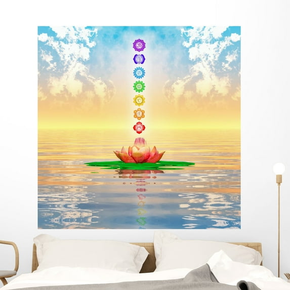 Heiliger Lotus Und Chakren Wall Mural by Wallmonkeys Peel and Stick Graphic (48 in H x 48 in W) WM32681