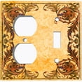 thumbnail image 4 of Metal Light Switch Plate Cover Elegant Yellow Grape Vine Damask Frame FRA048, 4 of 13