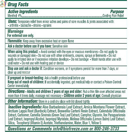 2 Packs Biofreeze Pain Reliever, 6 Ounce Pack | For Arthritis, Back Pain, Sore Muscles and Joints