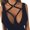 Black, variant on Odeerbi Lingerie for Women 2025 Bras Bra Elastic Cage Bra Strappy Hollow Out Halter Bra Bustier Top Black