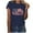 A-Navy, variant on American Flag T Shirt Women 4th of July T Shirt Women 4th of July Shirts for Women Fourth of July Top Womens American Flag Tees Women's Fashionable Round Neck Letter Printed Short Sleeved T-Shirt