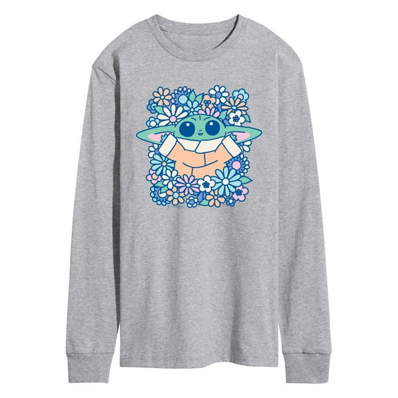 The Mandalorian - Grogu Flowers - Men's Long Sleeve Graphic T-Shirt