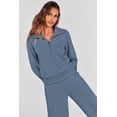 thumbnail image 4 of Conjunto Deportivo PRETTYGARDEN Sudadera con Media Cremallera y Pantalón Palazzo de Pierna Ancha XL, 4 of 8