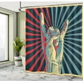 thumbnail image 5 of Ambesonne Colorful Shower Curtain, Rock 'n' Roll Hand Sign, 69"Wx75"L, Multicolor, 5 of 5