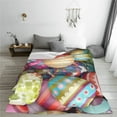 thumbnail image 5 of Honeii Easter Eggs Print Fleece Blanket - Throw Blanket for Bed, Sofa, Couch, Camping, and Travel , Microplush Ultra Soft Warm Blanket-80"x60", 5 of 7