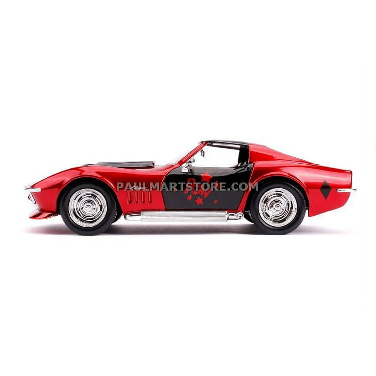 DC Comics 1:24 1969 Corvette Stingray with Harley Quinn Car Play Vehicle DC Comics 1:24 1969 Corvette Stingray with Harley Quinn Car Play Vehicle