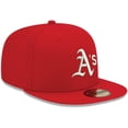 thumbnail image 3 of Men's New Era Red Athletics White Logo 59FIFTY Fitted Hat, 3 of 6