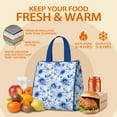 thumbnail image 5 of Pioneer Flower Floral Print Pattern Insulated Lunch Bag for Women & Adults,Large Portable Soft Cooler Lunch Bag,Thermal Food Storage Tote with Pearl Cotton,8.66L,8.75x5.75x9.5 Inch, 5 of 6