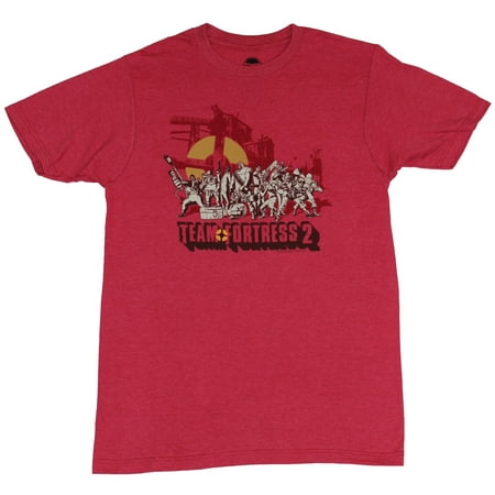 Team Fortress 2 Mens T-Shirt - Giant Character Group Over Name Logo