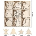 thumbnail image 2 of 27 Uds adornos colgantes de madera sin terminar para decoraciones navideñas, 9 estilos de rodajas de madera Diy con agujeros, 2 of 5