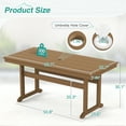thumbnail image 2 of Carolayne 66'' Outdoor Dining Table with Umbrella Hole, Weather Resistant HDPS Rectangle Patio Table, Brown, 2 of 6