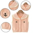 thumbnail image 7 of KYAIGUO Little Girls Sweater Vest Jacket Kids Toddler Fall Winter Knitted Soft Waistcoat Coats Thermal Tops Baby Buttons, Lapels Solid Cotton Outwear，Size 1-6T, 7 of 7