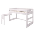 thumbnail image 3 of Max & Lily Solid Wood Loft Bed with Desk, Modern Farmhouse High Twin Loft Bed For Kids, 3 of 8