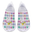 thumbnail image 1 of Zapatillas de deporte ligeras y transpirables con estampado de conejito de huevo colorido, zapatos casuales cómodos de verano para mujer, 1 of 5