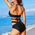 thumbnail image 4 of Women Anime Derivative Bikini Set with Wrap Skirt Kawaii Swimsuit Lace-up Bathing Suit Two Piece Swimwear, 4 of 6