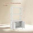 thumbnail image 3 of Costway Bathroom Storage Cabinet with Open Shelves & Double Doors Modern Storage Organizer White, 3 of 10