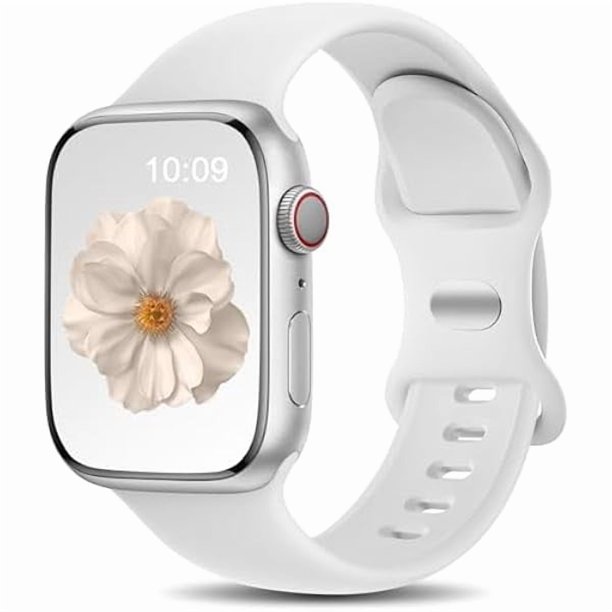 Chenchen Compatible with Apple Watch Straps 44mm 45mm 46mm 42mm 49mm for Men Women, Sport Band Soft Silicone Replacement Strap for iWatch SE Series 11 10 9 8 7 6 5 4 3 2 1 SE 3, White