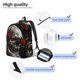 thumbnail image 3 of Disketp Realistic Rose Skull print Canvas Backpack Lightweight Travel Daypack Student Rucksack Laptop Backpack-, 3 of 5