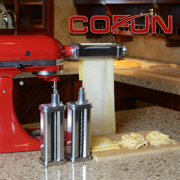Cofun Pasta Maker for KitchenAid Mixer, Stainless Steel Dough Roller