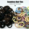 thumbnail image 7 of 120Pcs Hair Ties, Seamless Cotton Hair Bands Ponytail Holders Hair Accessories for Women Girls, No Damage for Thick Hair ( Multi-color ), 7 of 7