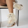 thumbnail image 2 of High Top Sneakers for Women Rhinestone Glitter Platform Shoes Fashion Non Slip Sparkly Casual Athletic Footwear Daily Party Wear White Size 6, 2 of 7