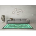 thumbnail image 3 of Ahgly Company Machine Washable Indoor Rectangle Persian Turquoise Blue Traditional Area Rugs, 8' x 10', 3 of 4