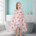 thumbnail image 6 of Pink Butterfly Colorful Wing Pattern Hooded Bath Towel，60"x35" for Ages 3 To 12 Kids, Quick Dry Lightweight Soft Microfiber Hood Beach Towel Cover Up for Kids, 6 of 7