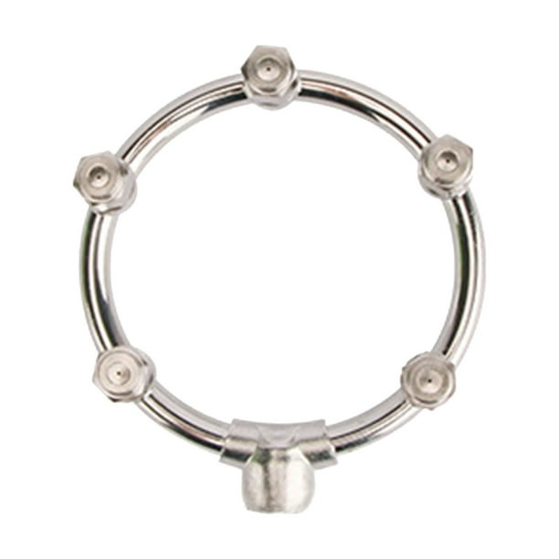 Boquilla de nebulización de cabezal múltiple de acero inoxidable, montaje Simple en forma de anillo para jardín, accesorios multifuncionales ajustable 5 cabezas