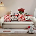 thumbnail image 4 of Valentines Day Pillow Covers 18x18 Set of 4 Red Kisses Throw Pillow Covers Home Outdoor Sofa Couch Cushion Covers Wedding Anniversary Pillow Covers Love Heart Pillow Cases 18by18, 4 of 6