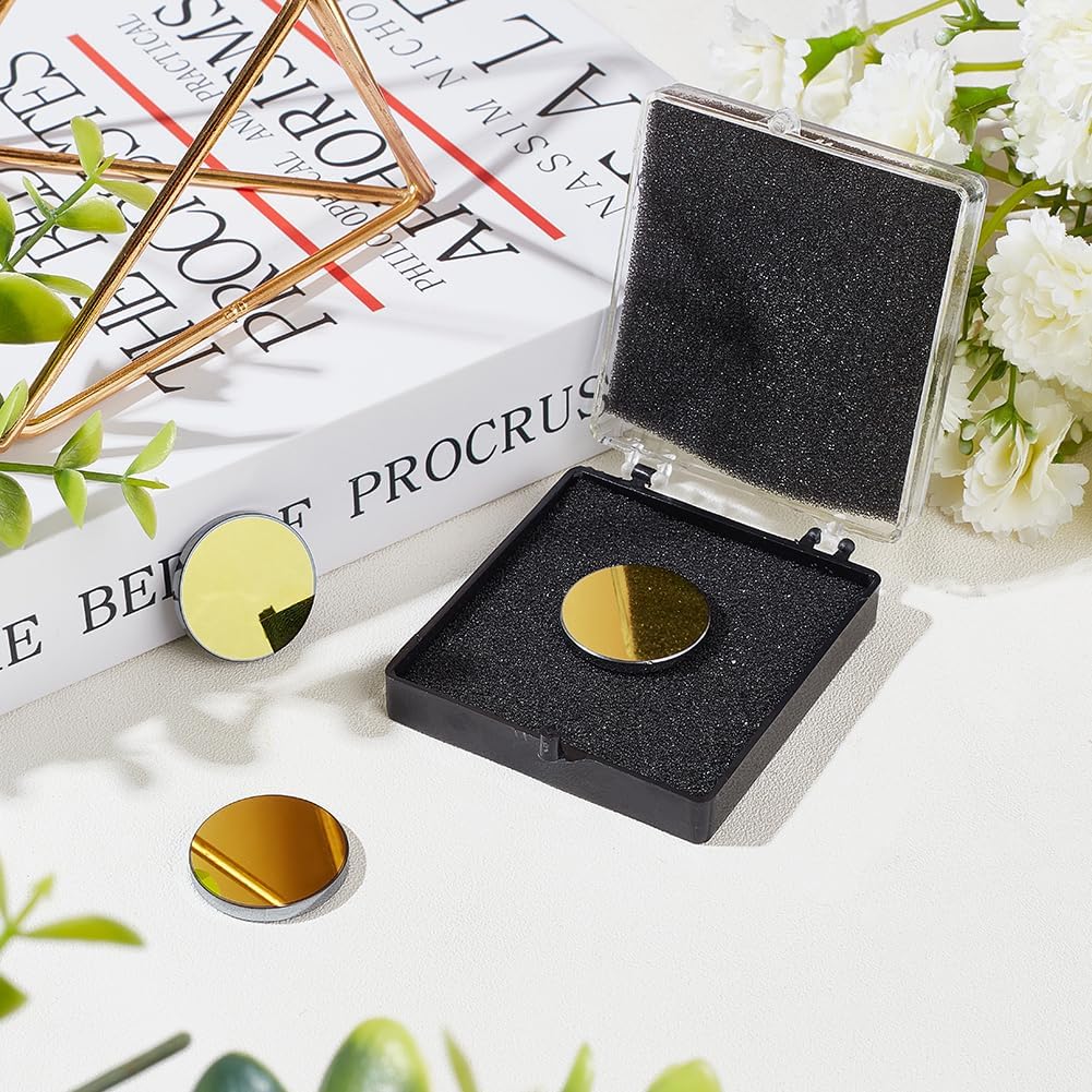 3pc Silicon Gold-Plated Reflective Lens CO2 Laser Mirror Lens for Laser Engraving Cutting Machine Flat Round Yellow 25x3mm