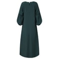 thumbnail image 4 of ZHOUCHANKIDS Women's Robe Dress Solid Color Long Sleeve Ruffled Maxi Dress Abaya Dubai Prayer Dress Robe Long Cardigan Maxi Dress Green L, 4 of 7