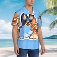 thumbnail image 4 of Lsque Bluey Pattern Hawaiian Shirt for Men Unisex Summer Beach Casual Short Sleeve Cotton Linen Button Down Shirts-Large, 4 of 6