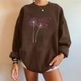 thumbnail image 4 of Crewneck Sweatshirts for Women Print Oversized Loose Breast Cancer Tops Drop Shoulder Casual Pullover Shirts(Coffee XXL), 4 of 4