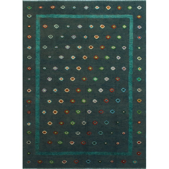 Berjasta Golbahar Blue-Grey/Turquoise Rug, 8'4" x 11'5"