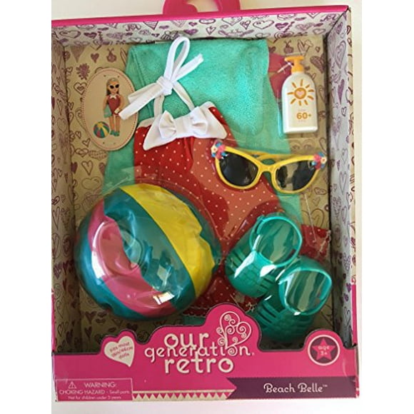 Our Generation- Beach Belle Retro Outfit for 18" Dolls- Toy, Doll Clothes & Accessories for Ages 3 Years Old & Up