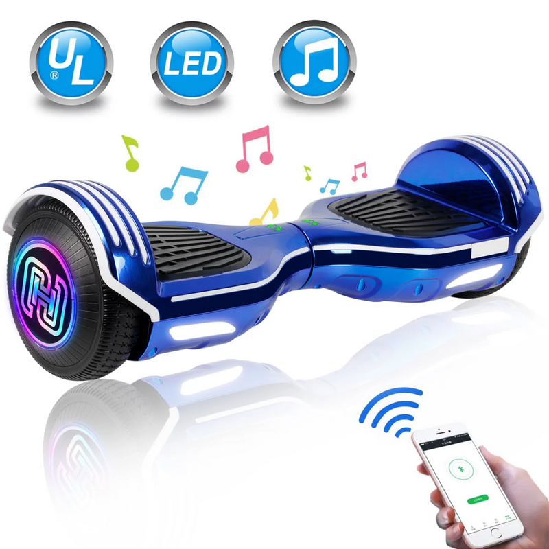 SISIGAD Hoverboard with Bluetooth Speaker 6.5” Self Balancing Wheel