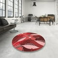 thumbnail image 4 of Ahgly Company Machine Washable Indoor Square Transitional Red Area Rugs, 3' Square, 4 of 7