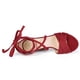 thumbnail image 4 of Sandalias De Mujer Con Tacón En Bloque Y Cordones Rojo 8, 4 of 7