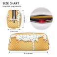 thumbnail image 3 of Uemuo White Ice Cream Printed Leather Pencil Case, Pencil Pouch, Portable Pencil Bag, Pen Case for& Office, 3 of 7