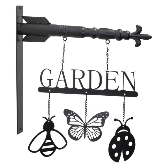 Melrose Butterfly Insects Garden Sign - 15.5" - Black