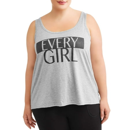 Juniors' Plus Banded Bottom Button Tank