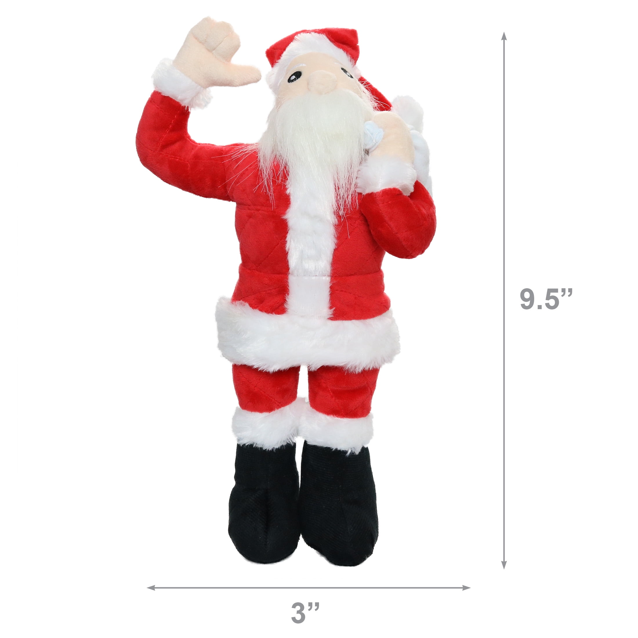 Mighty Arctic Santa Durable Squeaky Plush Dog Toy