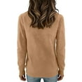 thumbnail image 4 of Crew Neck Sweater for Women Long Sleeve Soft Oversized Knitted Pullover Casual Cozy Winter Tops Light Brown S, 4 of 5