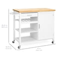 thumbnail image 7 of Best Choice Products Portable Kitchen Island Storage Cocktail Cart w/ Wood Top, Wine Shelf, Cabinet, Drawer, Towel Rack, 7 of 7