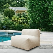 Evita Beige Outdoor Lounge Furniture , Outdoor Bean Bag Chair,Patio Lounger Comfy Couch, Water-Resistant Olefin Fabric, High-Density Foam Filled Comfy Beach Chairs