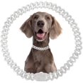 thumbnail image 1 of czcpp-Dog Chain Necklace, Cuban Link Dog Collar, Dogs Jewelry Diamond Glitter Rhinestone Metal Choke Pet for Puppy Small Medium Large Dogs(Silver 16inch), 1 of 4