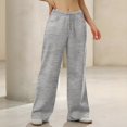 thumbnail image 5 of ManxiVoo Women Comfort Fit High Waisted Wide Leg Sweatpants with Drawstring Waist and Side Pockets for Everyday Casual Lounge Wear XL Size Light Ashy, 5 of 8